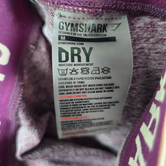 Gymshark Spellout Waistband Leggings Purple Space dye Size M - Picture 6 of 10